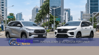 Perbandingan Toyota Innova Zenix Q vs Toyota Fortuner untuk kebutuhan sewa mobil